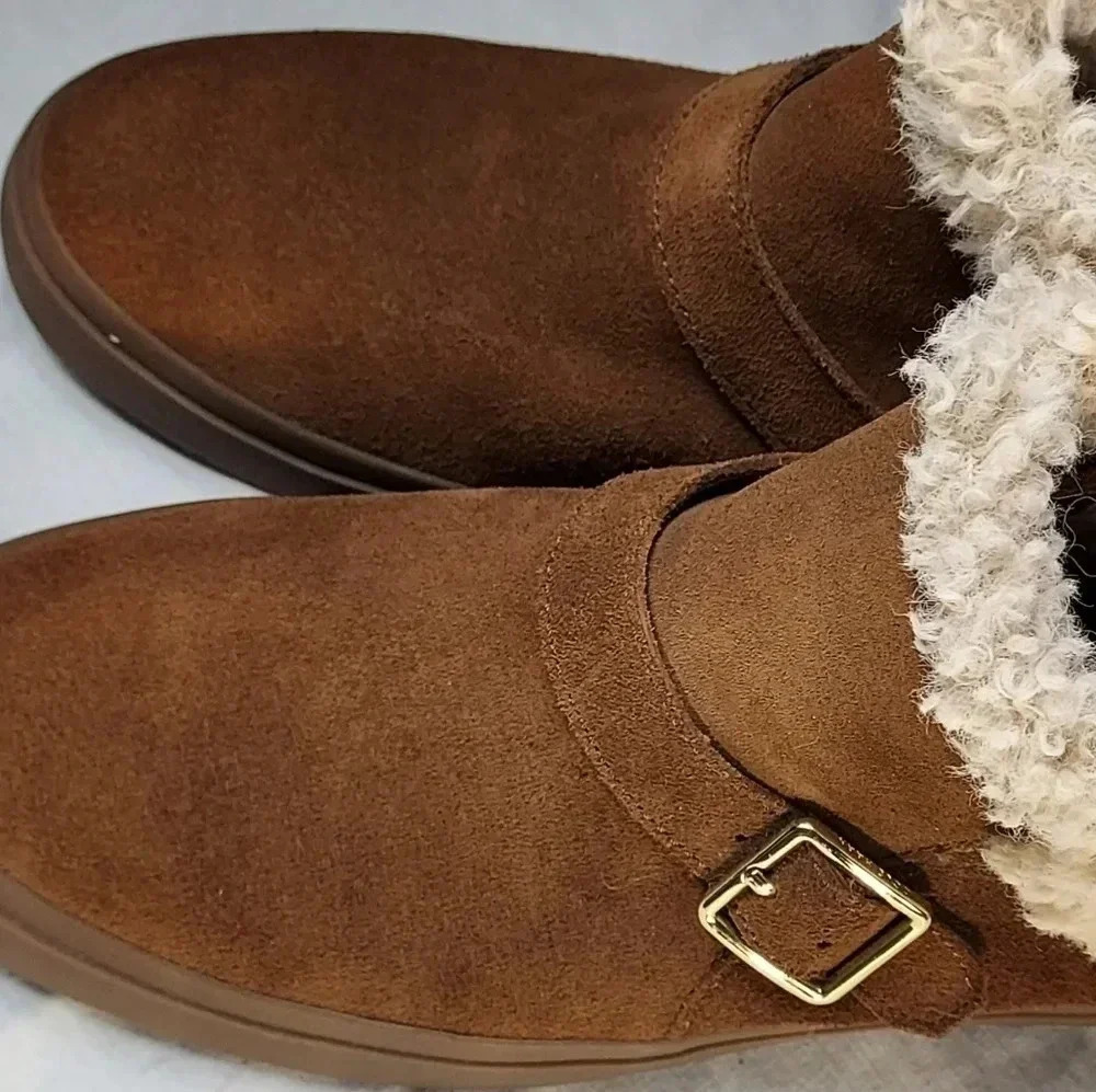 Cole Haan Nantucket Cozy Ankle Fur Buckle Strap Cowhide Like Fabric Women Boot 7 - Picture 13 of 13